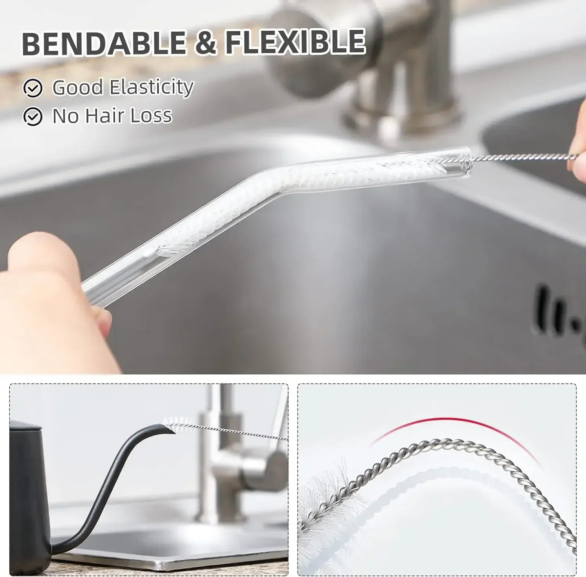 Reusable Straw Cleaning Brush Kit