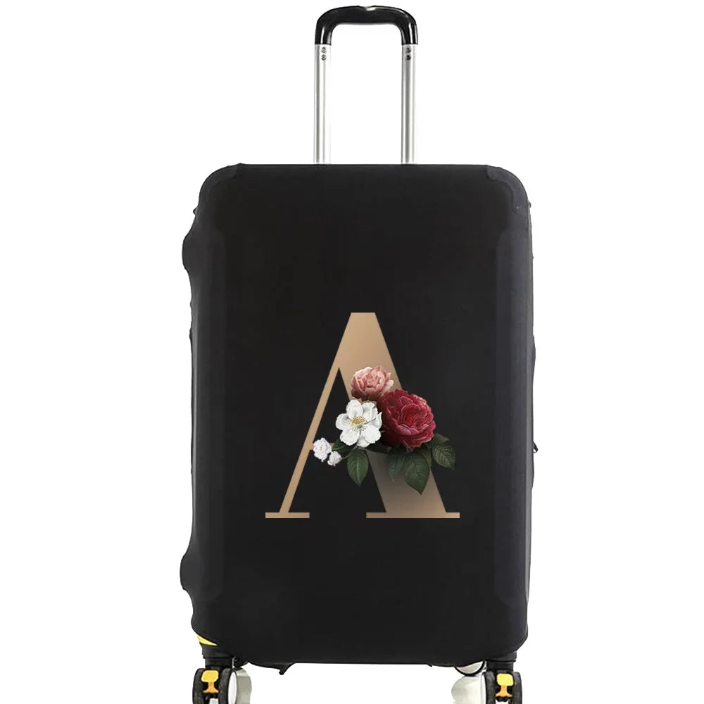 Elastic Luggage Cover with Gold Letter Design