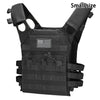 Black multifunctional MOLLE training vest featuring a American flag emblem