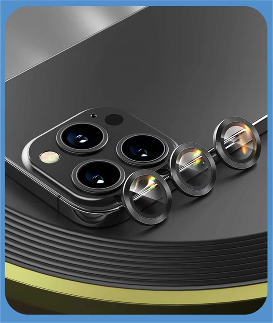 Titanium Camera Lens Protector with Tempered Glass for iPhone