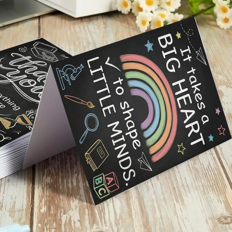Tarjetas de Felicitación para Maestros con Estilo Pizarrón (Set de 6)