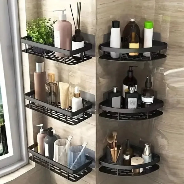 No-Drill Corner Bathroom Shelf