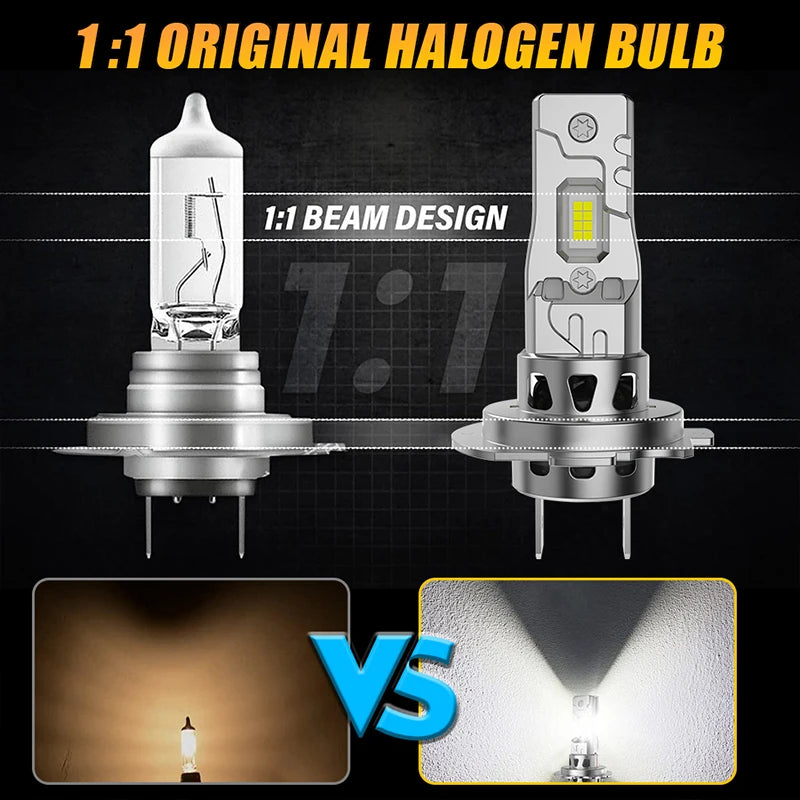H7 LED Headlight Bulbs with Advanced Cooling (2-Pack)
