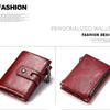 Vintage Leather Wallet with RFID Protection and Multiple Compartments