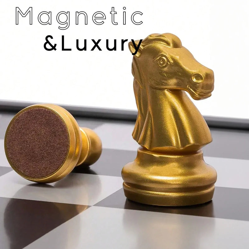 Luxury Magnetic Chess Set with Folding Board