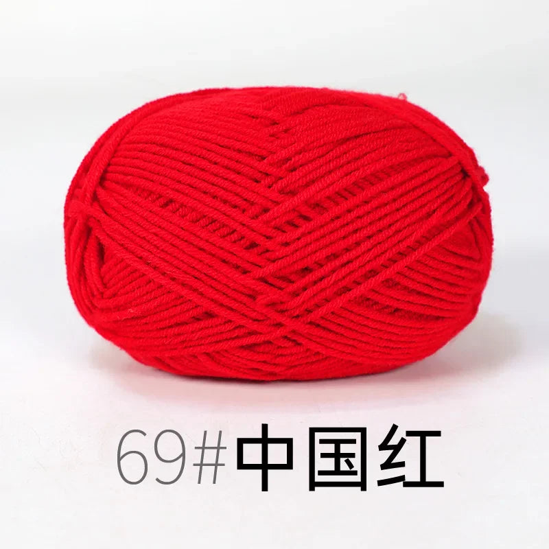 4-Ply Soft Cotton Blend Yarn for Knitting and Crochet