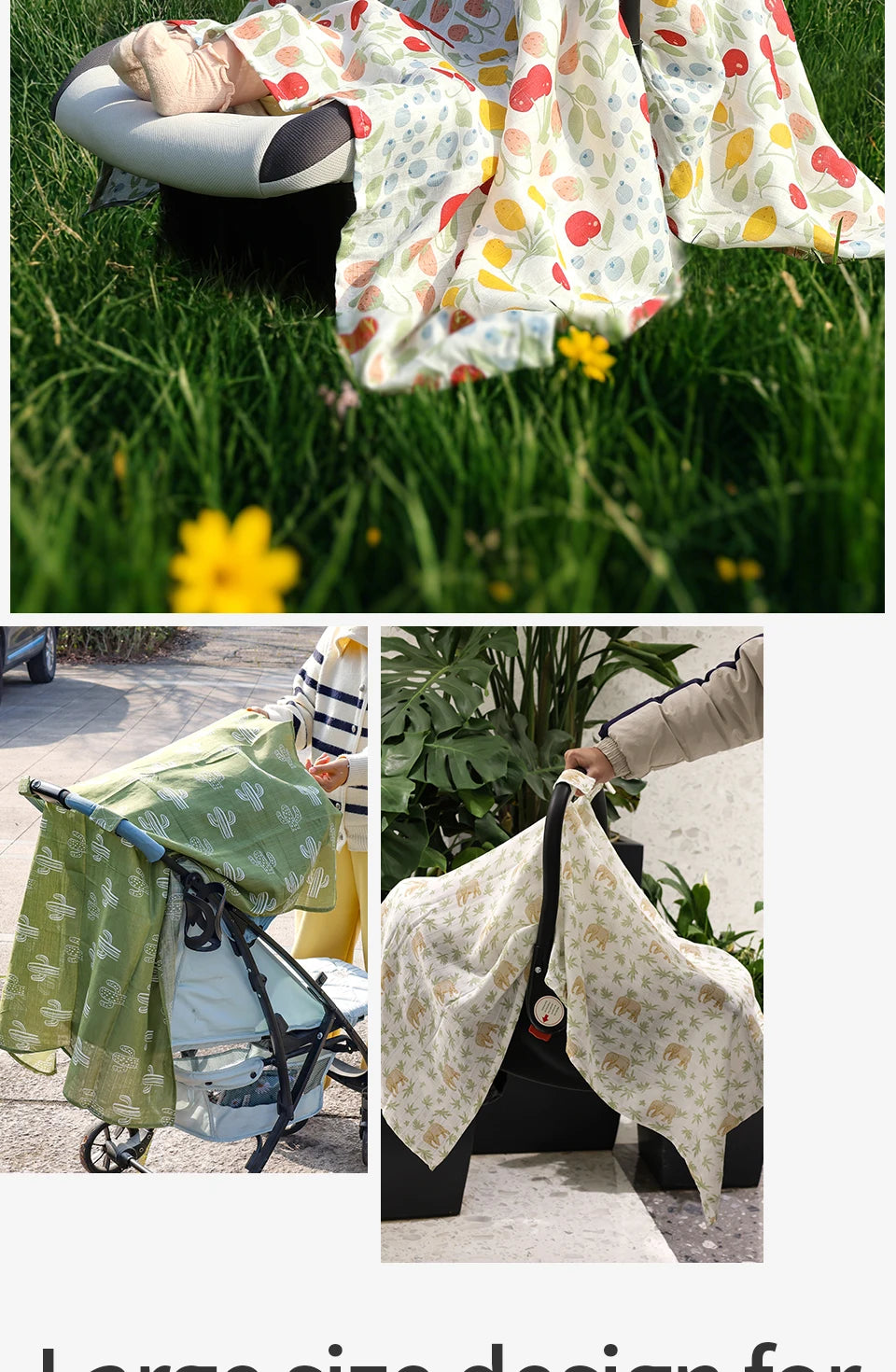 Breathable Baby Car Seat Cover & Sunshade Canopy