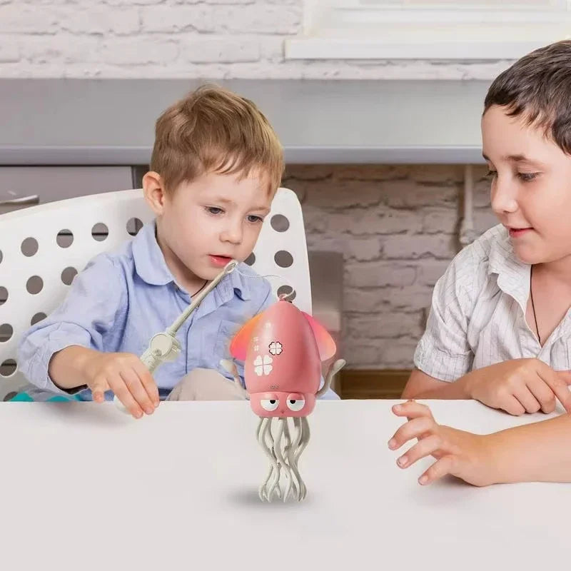 Interactive Dancing Octopus Toy with LED Lights and Obstacle Avoidance