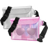 A pink waterproof pouch designed to protect a phone for swimming, diving, or outdoor activities.