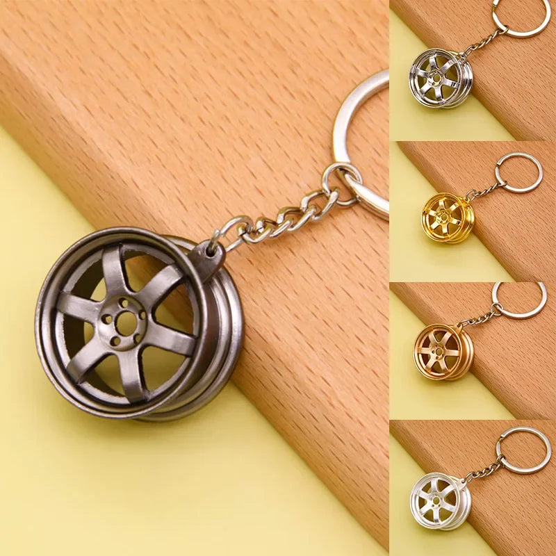 Gearbox Keychain with Turbo Hub and Brake Disc Pendant