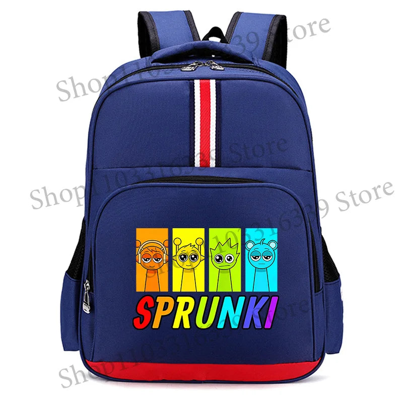 Sprunki Cartoon Backpack – Large Capacity Rucksack for Teens and Adults