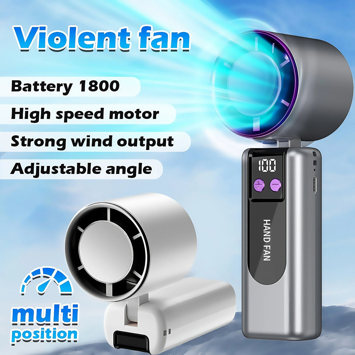 Foldable Turbo Fan with 200 Speed Settings