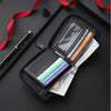 Men's Vintage PU Leather Wallet with Woven Tape Accent