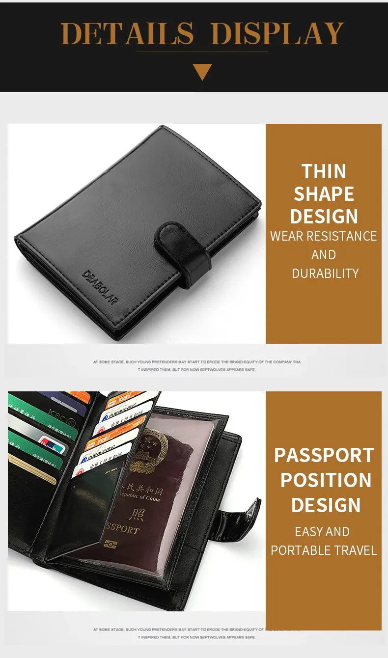 Travel Passport Wallet with Multi-Card Holder