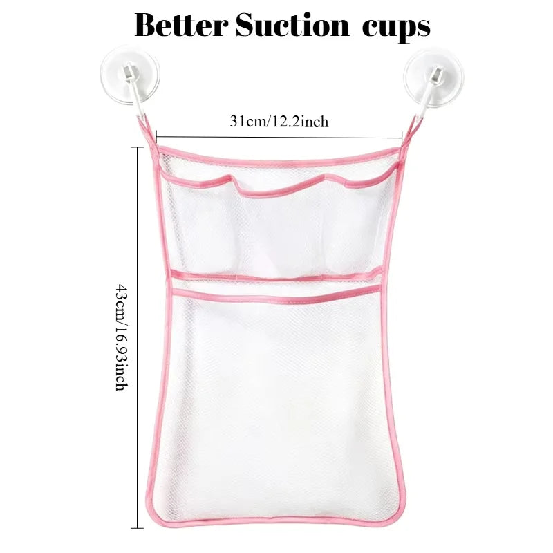 Suction Cup Mesh Toy Storage Bag for Bathtub