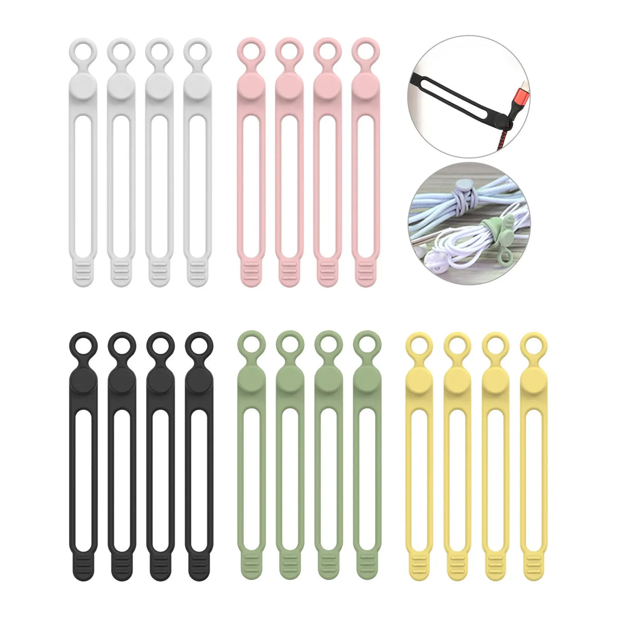 Reusable Silicone Cable Ties for Cord Organization