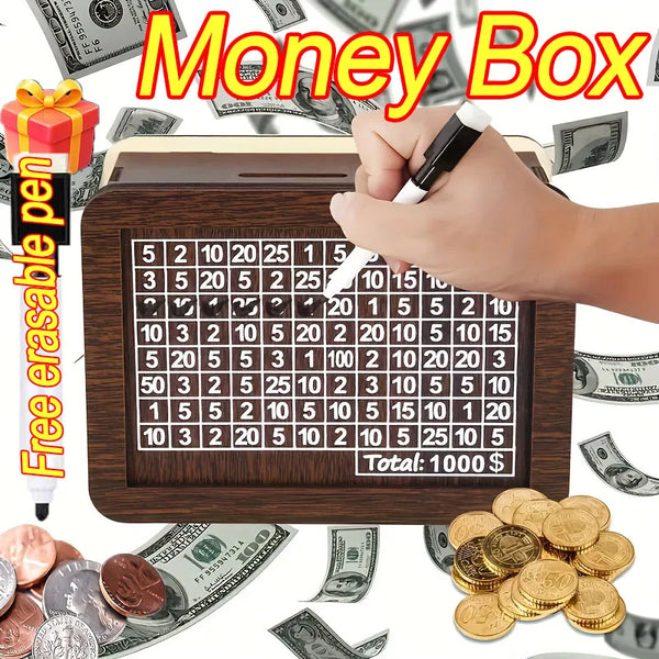 Wooden Money Saving Challenge Box