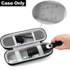 A clear protective shell and travel case for a toothbrush are shown, with the case open displaying the brush inside.