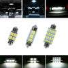 A set of automotive LED bulbs including T10, festoon dome, map, license plate, and trunk lights.