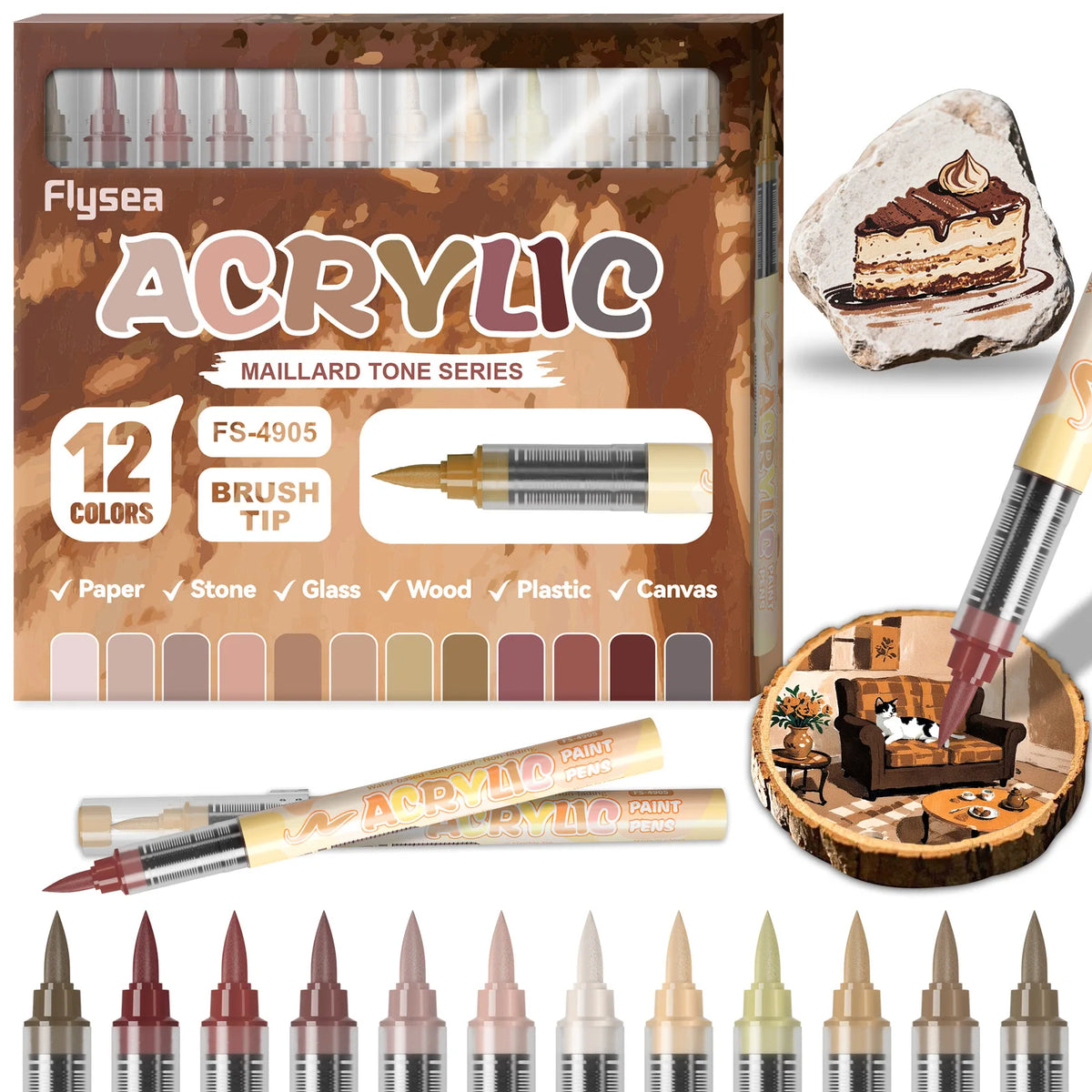 Professional Soft Tip Acrylic Marker Set