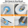 A set of disposable toilet brushes showing various angles for cleaning inside the bowl, under the seat, and corners.