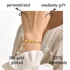Personalized Gold-Plated Stainless Steel Link Bracelet