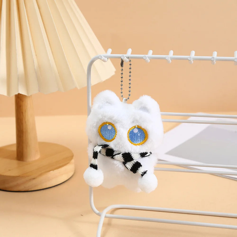 Adorable Plush Black Cat Keychain