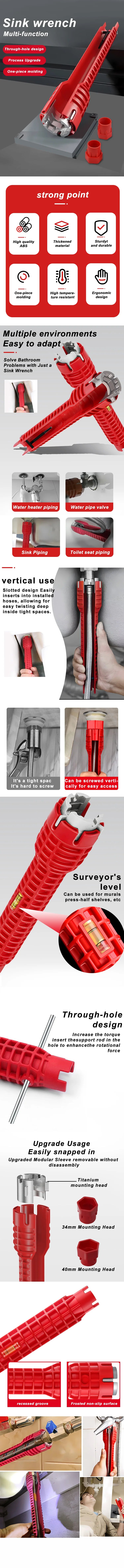 14-in-1 Multi-Function Wrench for Faucet and Sink Plumbing