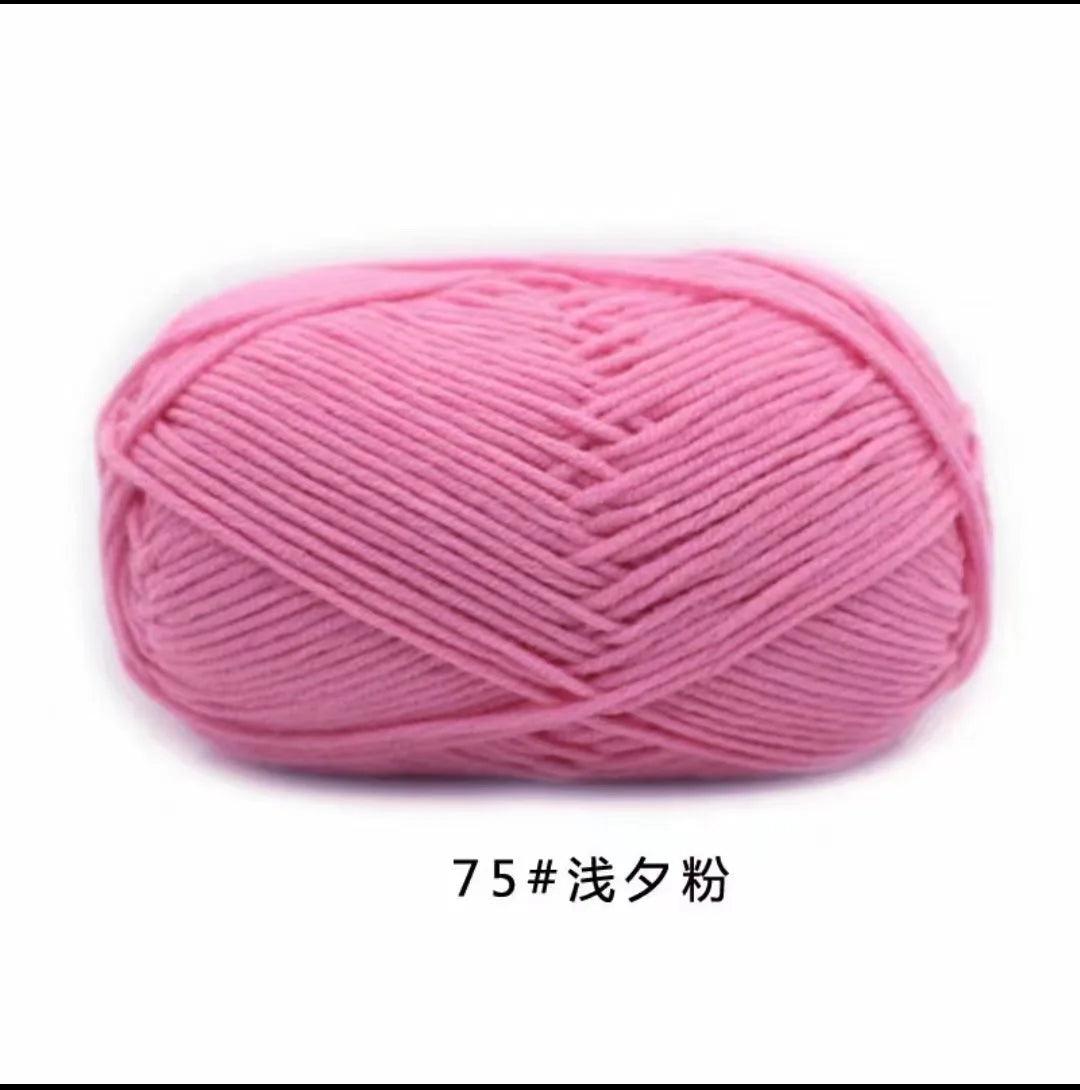 Pink 75# yarn skein for knitting and crochet
