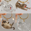 Pet Fur Memory Keychain with Cat-Shaped Capsule
