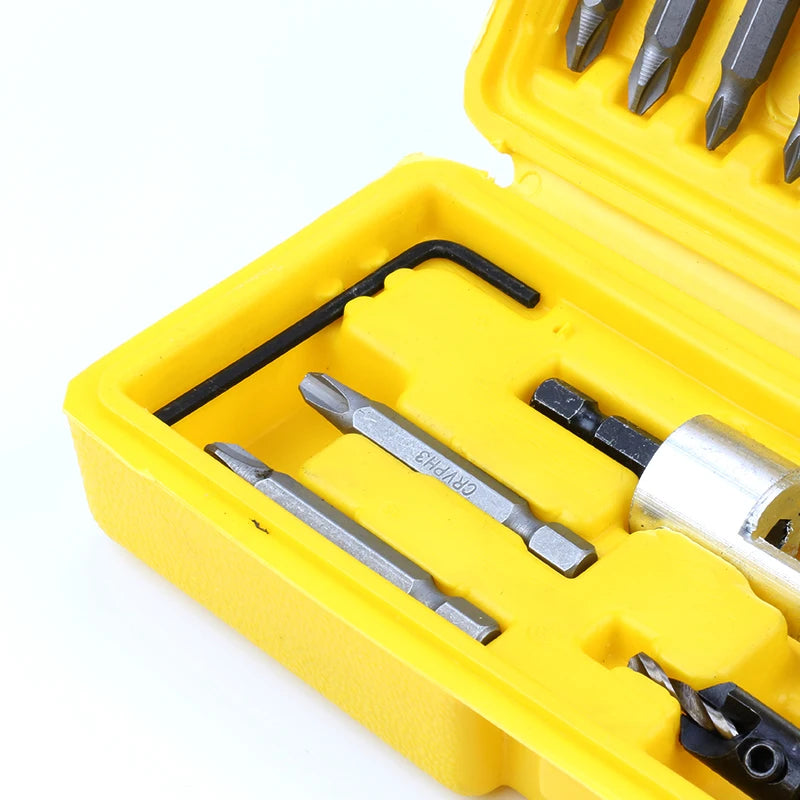20-Piece Countersink Drill Bit and Screwdriver Bit Set with Quick-Change Adapter