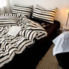 Ensemble de housse de couette rayée noir et blanc classique