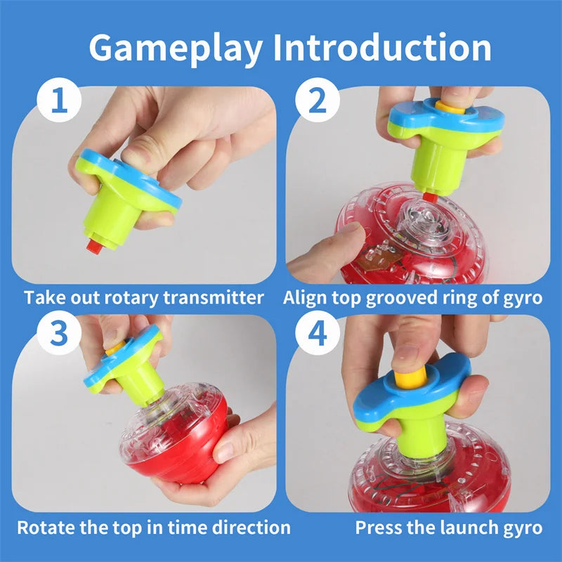 Musical Light-Up Spinning Top with Launcher