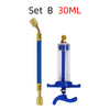 Set B 30ML air conditioning oil and dye injector with low-side quick coupler device
