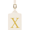Personalized Embroidered Leather Luggage Tag with Letter Initial