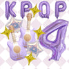 Purple Guitar Balloon Set for K-Pop Music Birthday Parties