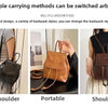 Plusieurs façons de porter un mini sac à dos brun artistique, y compris une sangle d'épaule, portable et de style épaule