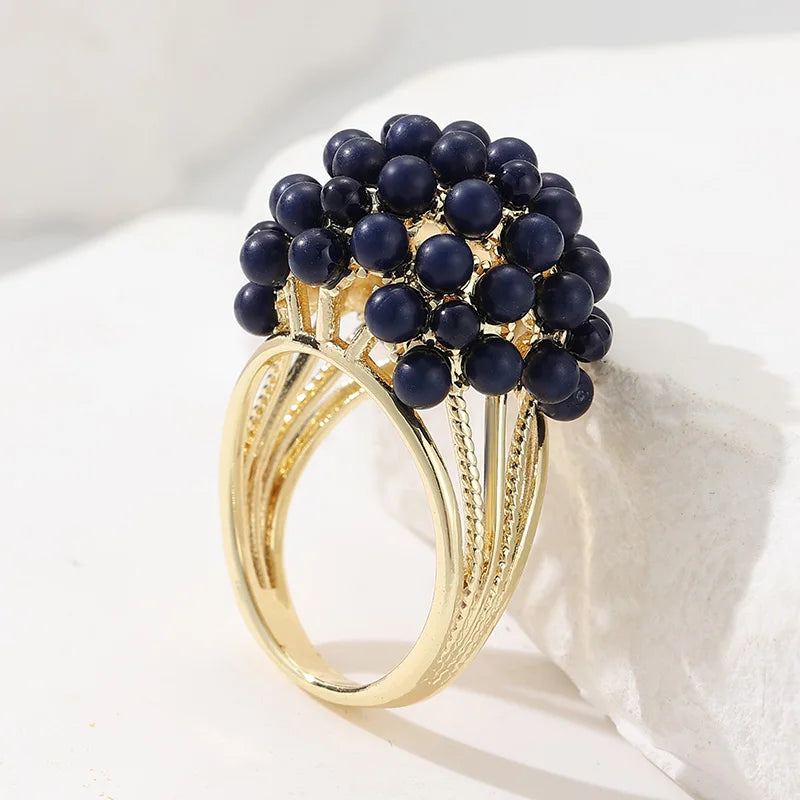 Vintage Geometrischer Goldsteinring