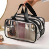 Clear Double-Layer Waterproof Cosmetic Storage Bag