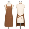 Canvas Cotton Cooking Apron with Adjustable Halter Neck and Large Pockets