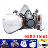 A set of half face respirator masks and safety goggles for personal protection