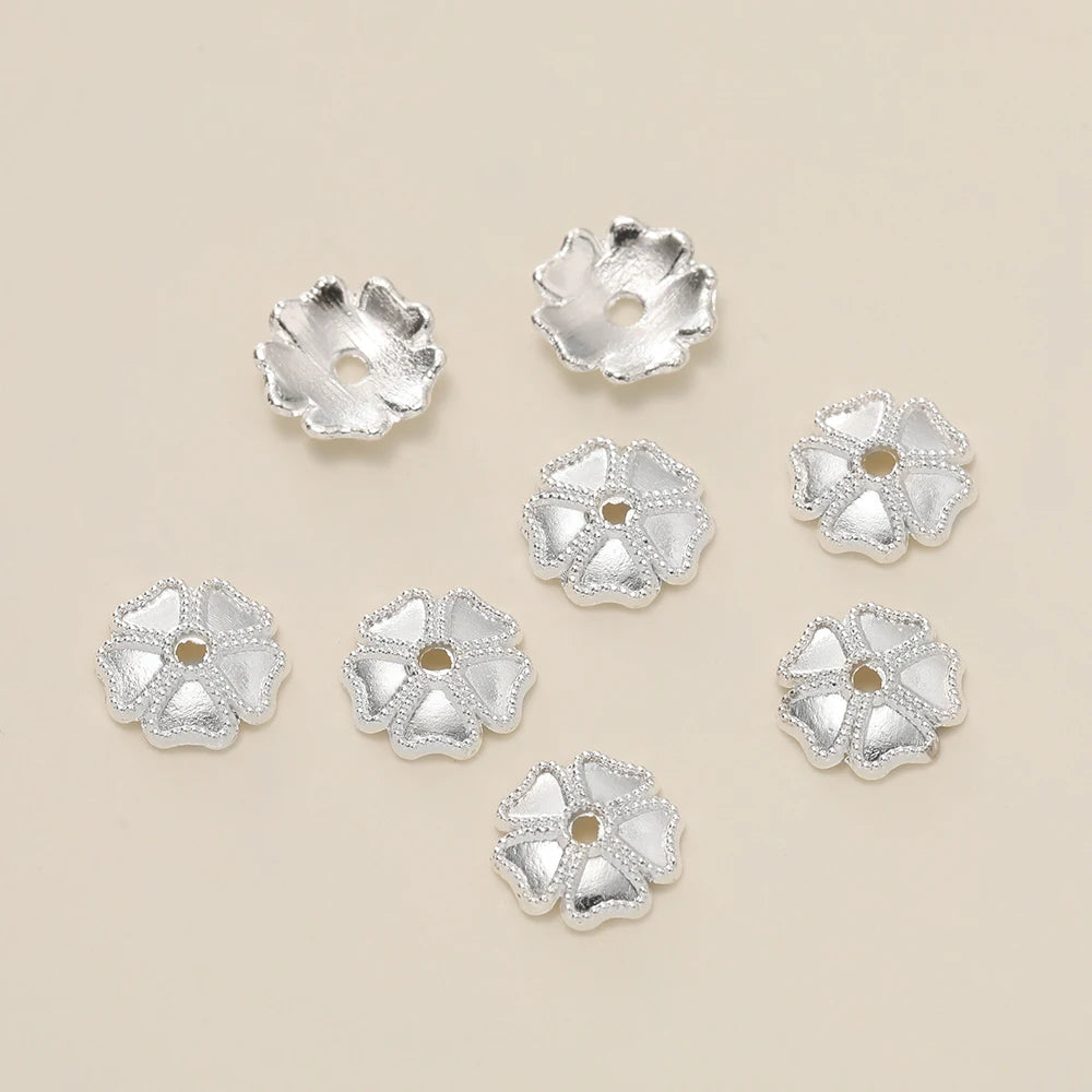 Decorative Flower Bead Caps for Jewelry Making – 50 Pack