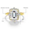 3ct Emerald Cut Moissanite Stackable Ring Set in 14K Gold Filled