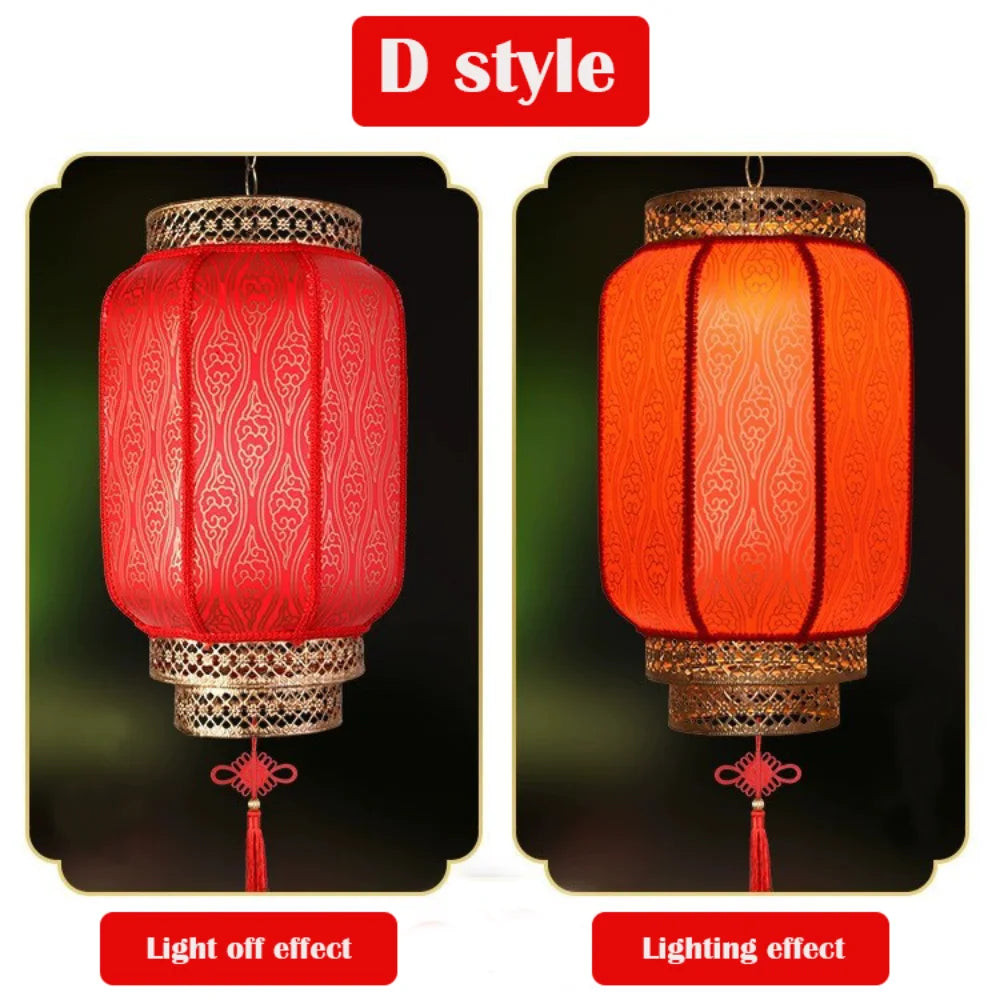 Classic Red Chinese New Year Lantern with Antiqued Finish