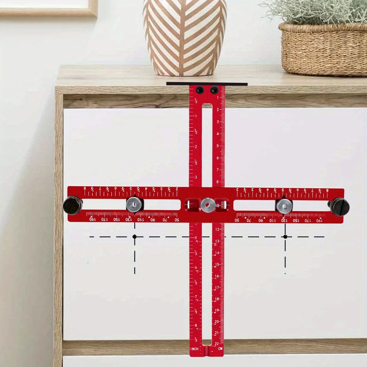 Adjustable Aluminum Cabinet Handle Jig with Drill Guide