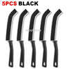 A set of five black multifunctional crevice cleaning brushes.