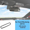 Carbon fiber grain decorative trim kit for Ford Mustang featuring a rearview mirror.