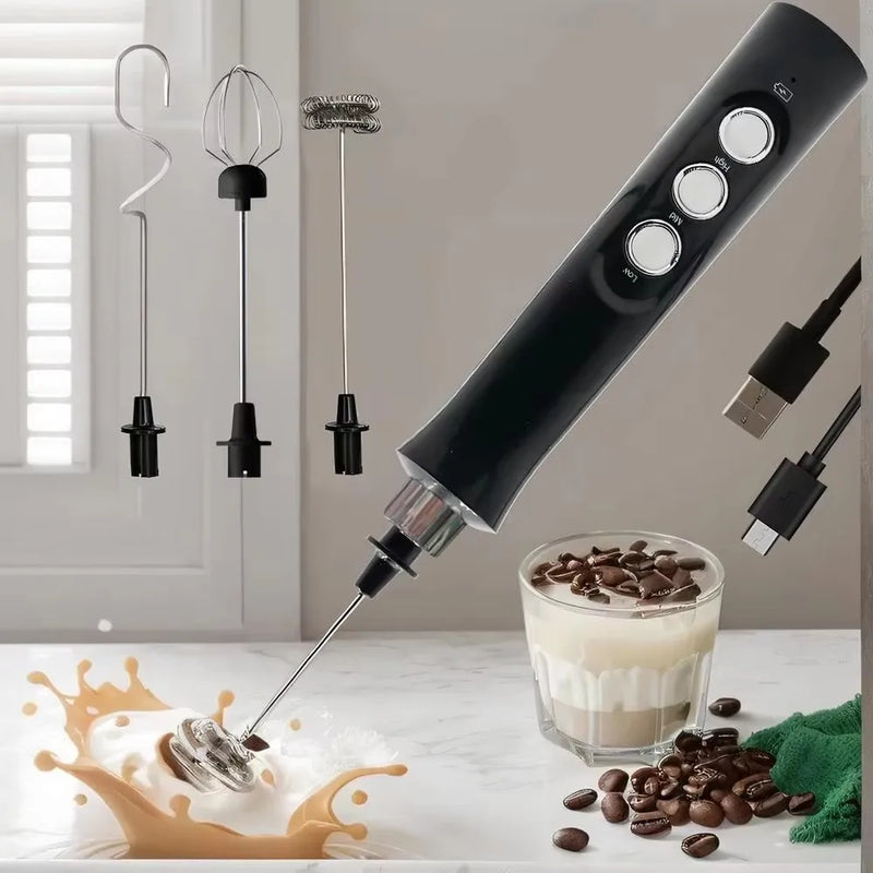 Rechargeable Electric Milk Frother & Whisk
