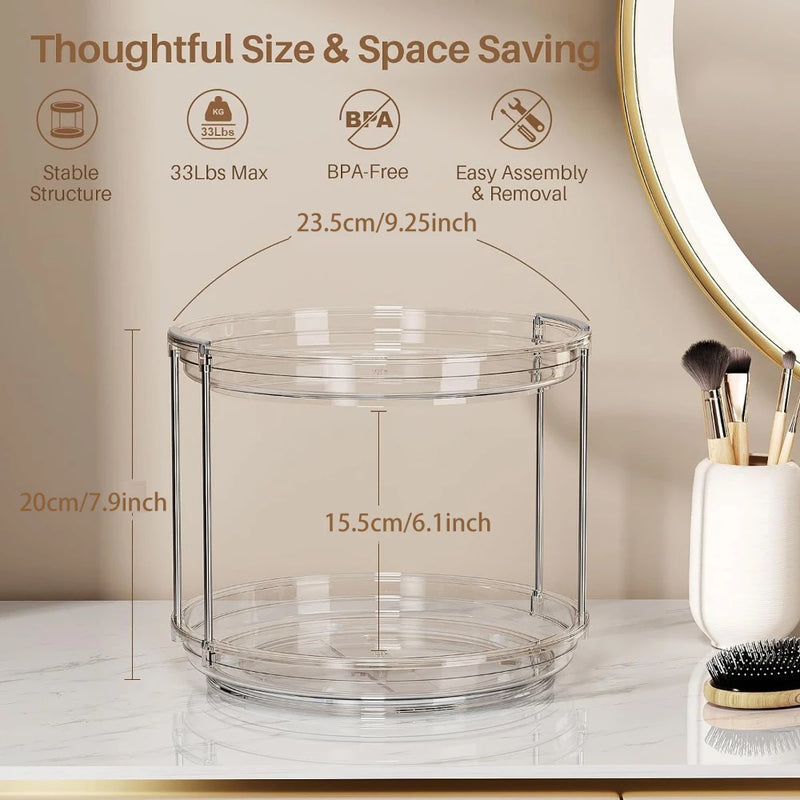 Two-Tier Rotating Spice & Condiment Organizer