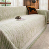 Thick Chenille Sofa Cover with Tassel Fringe — Scratch Resistant & Reversible